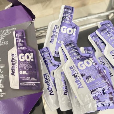 Go Energy Gel (10 Sachês) - Sabor Guaraná e Açaí, Atlhetica Nutrition, Roxo