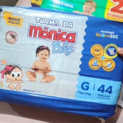 Fralda Turma da Mônica Baby Mega G 44 Unidades
