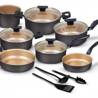 Conjunto de Panelas Antiaderente 10 Peças Teflon