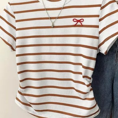 T-Shirt Feminina 100% Algodão Bordado