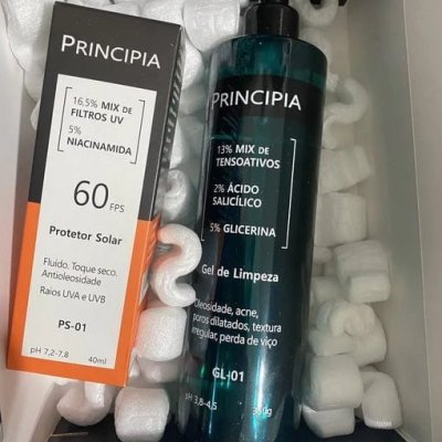 Kit Principia - Gel de Limpeza, Protetor Solar Facial PS-01 FPS 60