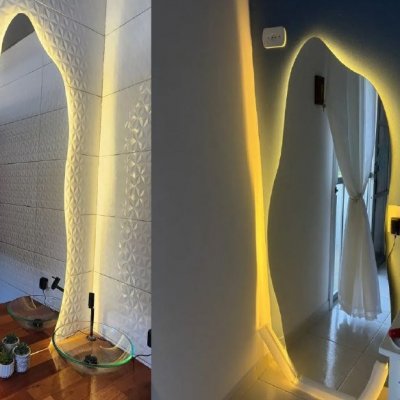 Espelho Orgânico Com Led 150x50cm