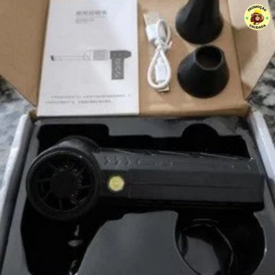 Mini Soprador e Aspirador Portátil para Limpeza, Com Bateria Preto 127/220v