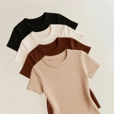 Kit com 4 Blusas Ribana Canelado