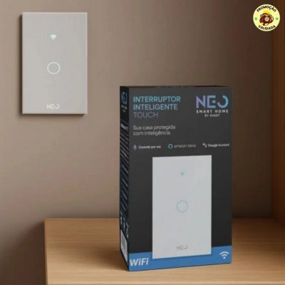 Interruptor Inteligente Smart Wifi 1 Botão Touch Alexa Google Bivolt 4x2 Branco Neo Branco 1 127/220v