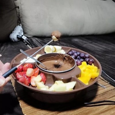 Fondue com 6 Garfos Chocolate Queijo Manteiga