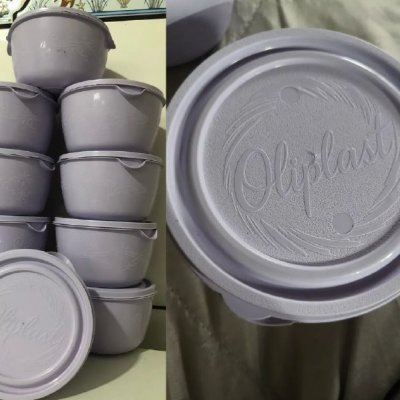 Conjunto 10 Potes Bowl Personalizado 1l Oliplast - Três Opções de Cores