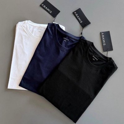 Kit com 2 Camisetas Aramis Básicas Preto E Marinho