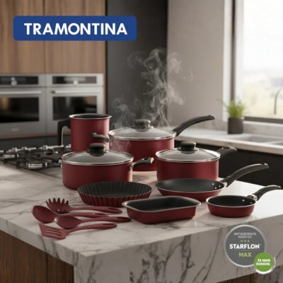 Jogo de Panelas Tramontina 12 Peças Turim