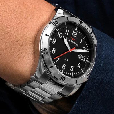 Relógio Masculino Technos Aço Inoxidável 50m