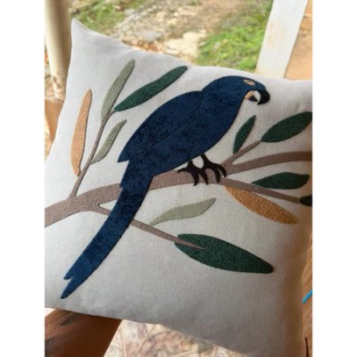 Capa de Almofada Arara-Azul Elegante