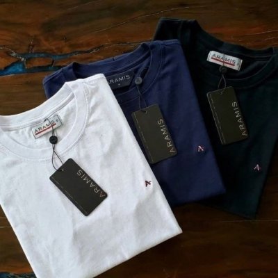 Kit 3 Camisetas Aramis Preta/branca/azul Marinho - Original