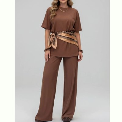 Conjunto Calça Pantalona Blusa Manga Curta