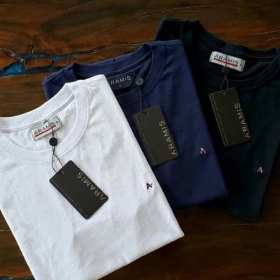 Kit 3 Camisetas Aramis Preta/branca/azul Marinho - Original