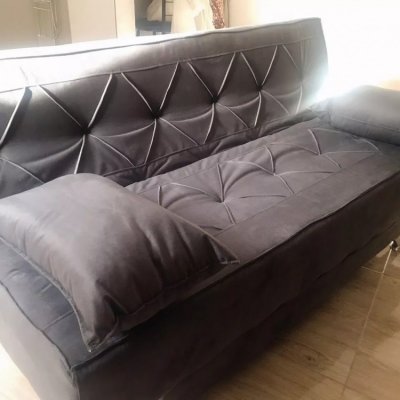 Sofá cama 1,80m Íris Suede Cinza
