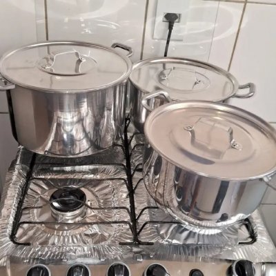 Kit 3 Panelas Galacto Utilidades Feijoada Caldo De Alumínio
