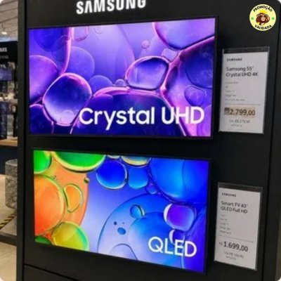 COMBÃO DA SAMSUNG Smart TV 55in Crystal UHD 4K U8100F + Smart TV 43in QLED Full HD