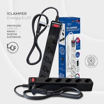 Filtro de Linha iCLAMPER 5 Tomadas Bivolt 1m