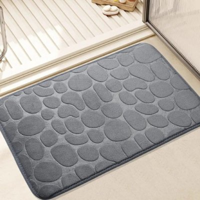Kit 2 Tapete De Banheiro Antiderrapante Super Suave 60x40cm - Preto ou Cinza