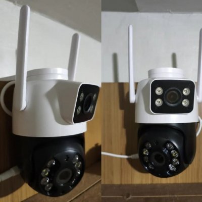 Kit 2 Câmera Wifi Externa A28 App Icsee Dupla Visão 3mp Prova Dágua Cor Branco