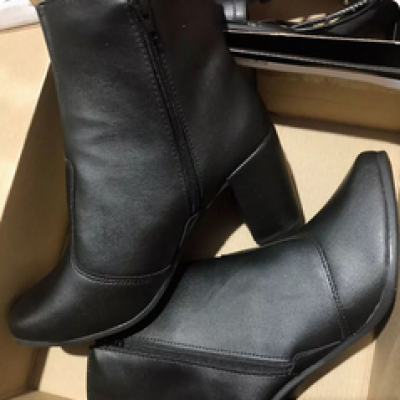 Bota Lumiss Feminina Salto Alto Cano Curto
