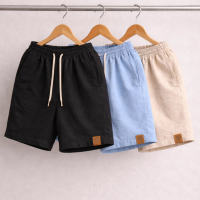 3 Shorts Masculinos Linho Premium Casual