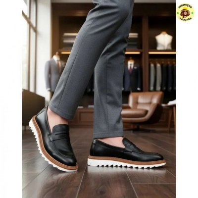 Sapato Mocassim Loafer Gugi Tratorado Conforto Premium Leve