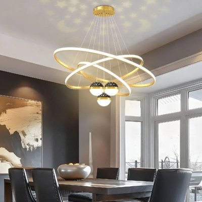 LUMINÁRIA DE RICO Lustre Led Sala Moderno 60w