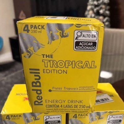 Pack de 4 latas Red Bull Energético Frutas Tropicais 250mL