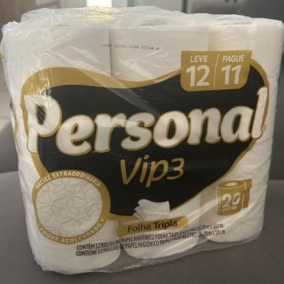 Papel Higiênico Vip Folha Tripla 12 Rolos de 20m