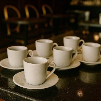 Jogo Xícaras Café Com Pires Porcelana Branca - 12 Peças