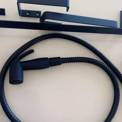 Kit Banheiro Preto Acessórios Ducha Higiênica