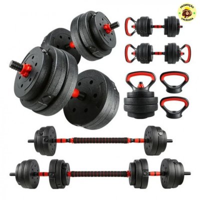 Kit Halteres 6 em 1 até 15 kg Ajustável