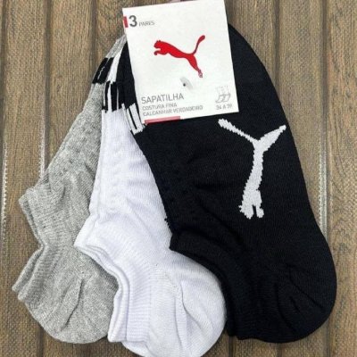 Kit 9 Pares Meias Puma Soquete Invisível - Opções de Cores