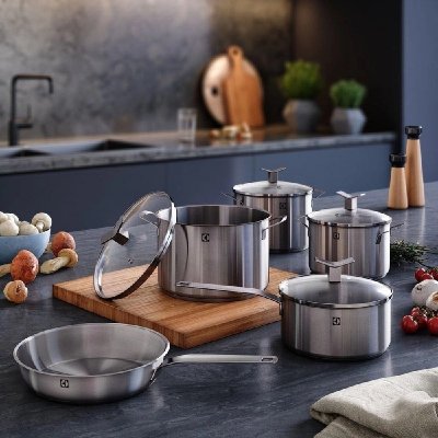 Jogo com 5 Panelas Electrolux Inox com Fundo Triplo