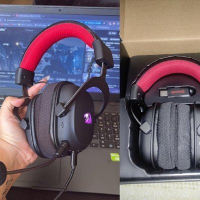 Headset Gamer Redragon Zeus Pro Preto Sem Fio 7.1