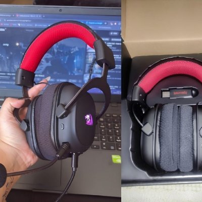 Headset Gamer Redragon Zeus Pro Preto Sem Fio 7.1