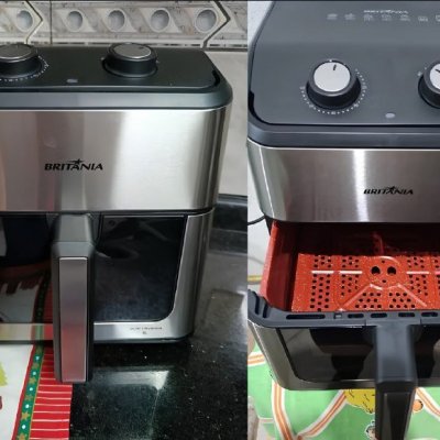 🍟 Air Fryer Britânia 8L Redstone Visor Glass - 127v