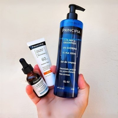 Kit Principia Primeira Rotina Skincare- Gel de Limpeza GL-02- Protetor Solar- Sérum Facial