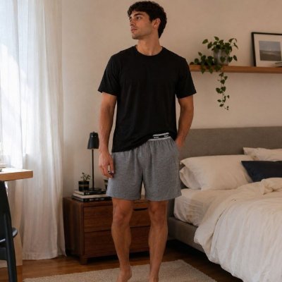 🛏️ Pijama Algodão Manga Curta Gola Careca Com Elastico Mash