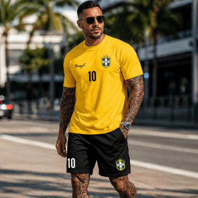 Kit Camiseta e Short Streetwear Algodão 26.1
