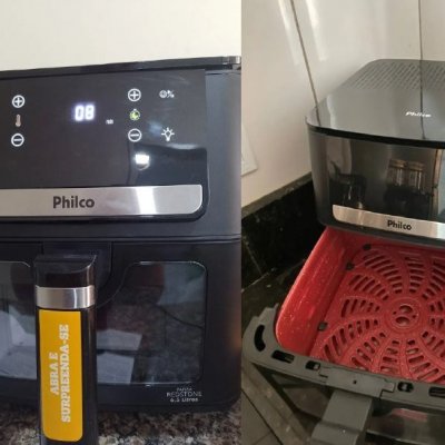 Air Fryer Philco 6,5L Visor Glass e Redstone 1700W - 220v