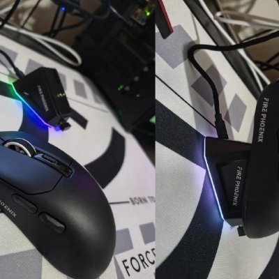 Mouse Gamer Sem Fio Fire Phoenix 24000dpi com Dock
