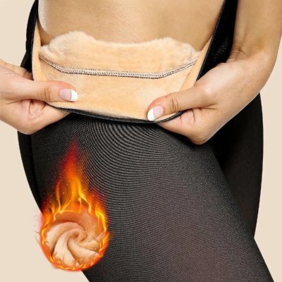 🧦 Meia Calça De Lã Térmica Translúcida Forrada