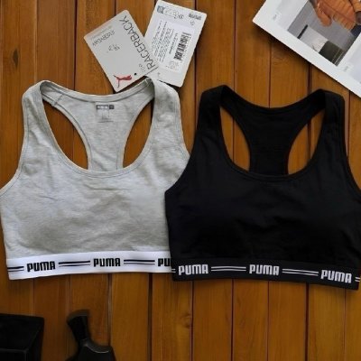 Kit com 2 Tops Puma Alta Sustentação Sem Bojo