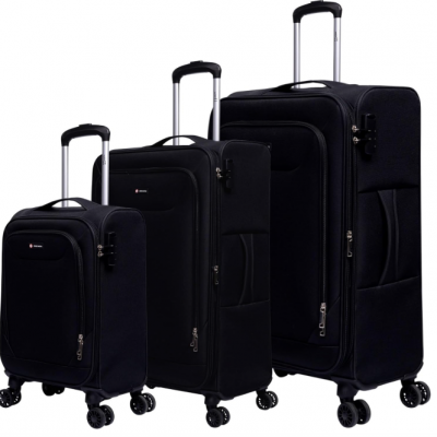 Kit de malas Boston Swiss Move Preto P/M/G