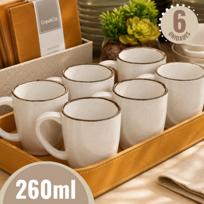 Jogo 6 Canecas Café Chá Ryo Maresia 260ml