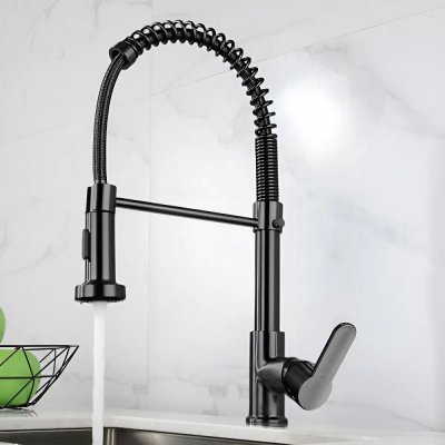 Torneira Cozinha Gourmet Monocomando Flexível Preto