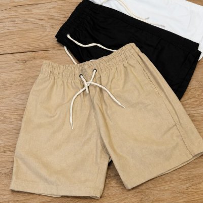 Kit 3 Shorts Masculino de Linho Verão