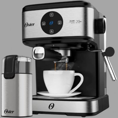 Kit Espresso Oster - Cafeteira Double e Moedor de Café Elétrico Inox - 220V